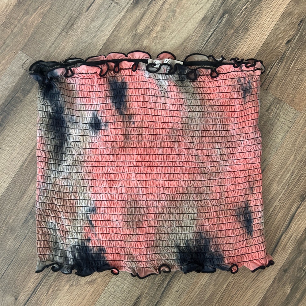 Stylish Pink and Black Women's Tube Top